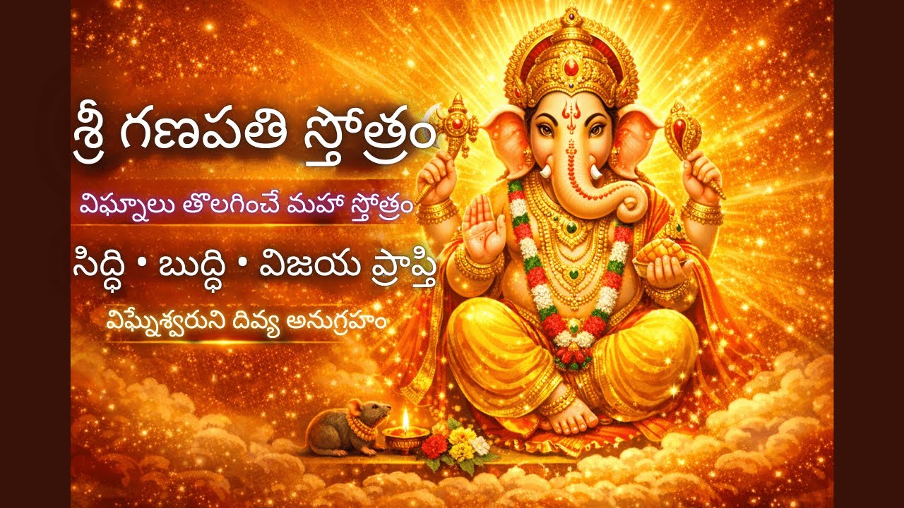 గణపతి స్తోత్రం | శ్రీ గణపతి స్తోత్రం | విఘ్న నివారణ, దివ్య బుద్ధి ప్రసాదం 🙏🐘
