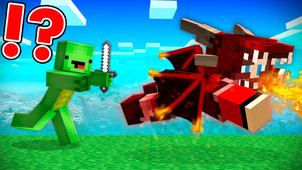 DRAGON Armor Speedrunner vs Hunter in Minecraft - Maizen JJ and Mikey