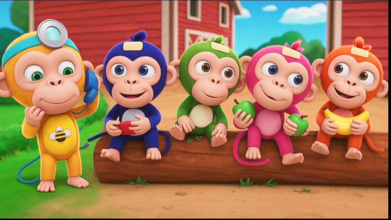 Compilation of Bingo Song Five little Monkeys & Mo