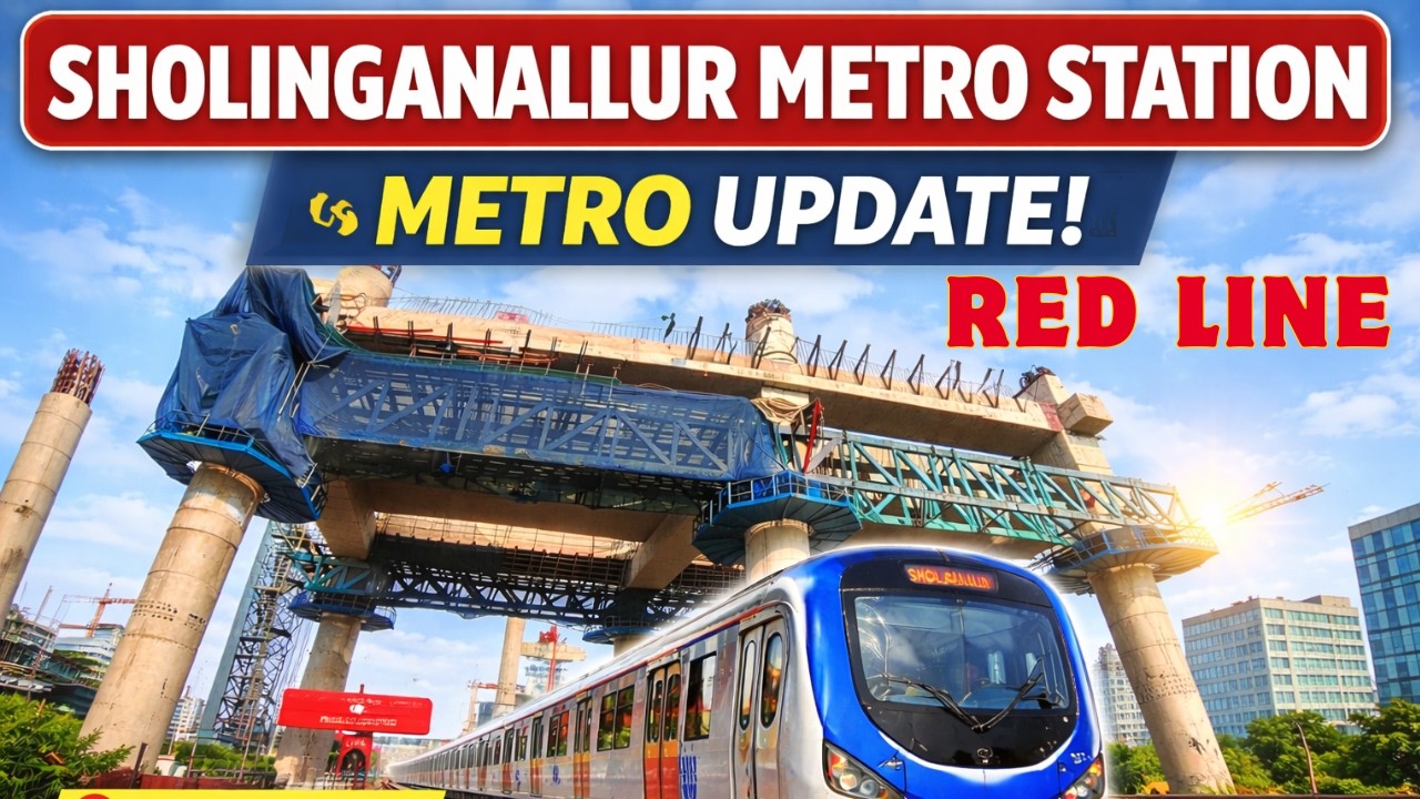 Sholinganallur Metro Station 🔥 Massive Construction Update | Chennai Metro Phase 2 | சோழிங்கநல்லூர்