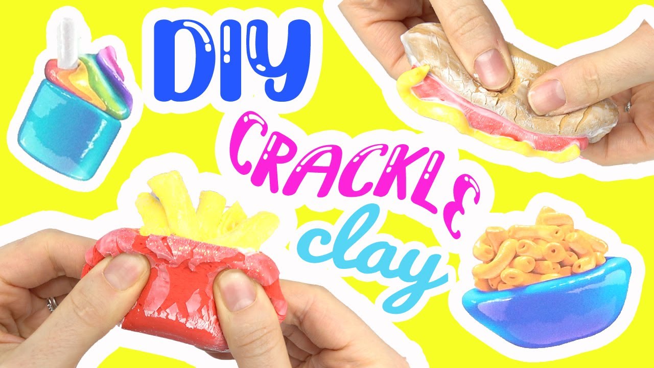 Nickolodeon How to Make DIY Crackle Clay Tutorial FUN FOODS with Slime Glaze