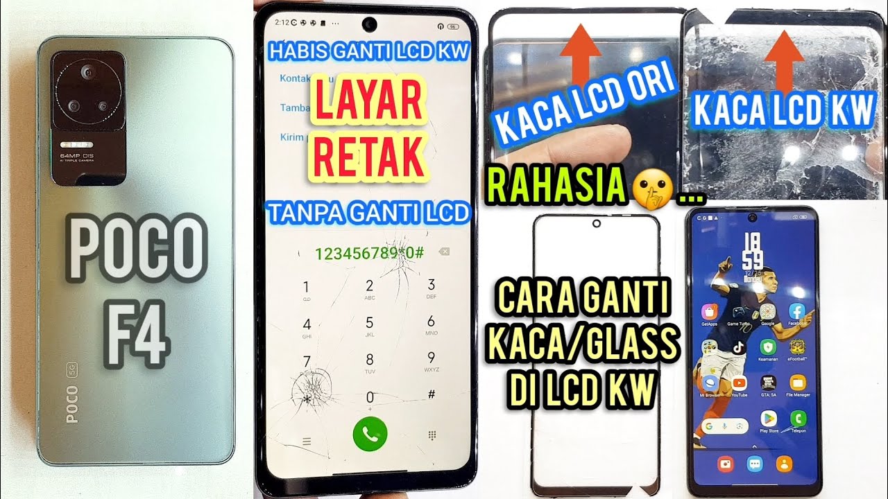 POCO F4 LAYAR RETAK PARAH ‼ TANPA GANTI LCD 👍