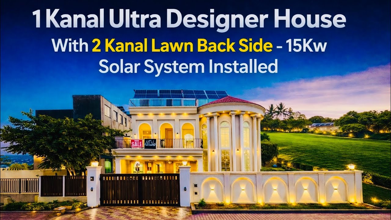 15Kw Solar Installed 1 Kanal Ultra Designer House With 2 Kanal Lawn Bahria Town Rawalpindi 