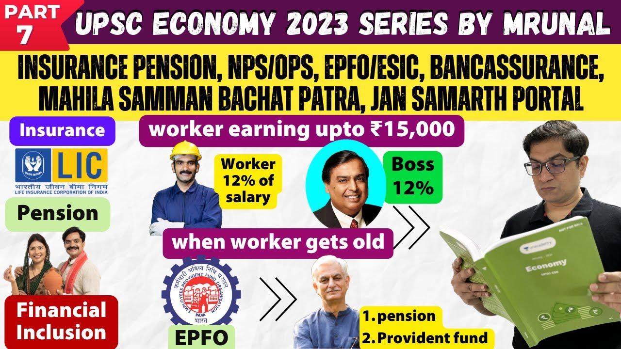 Economy Win23 Ep07: Insurance, Pension, NPS/OPS, EPFO/ESIC, Bancassurance & more @TheMrunalPatel