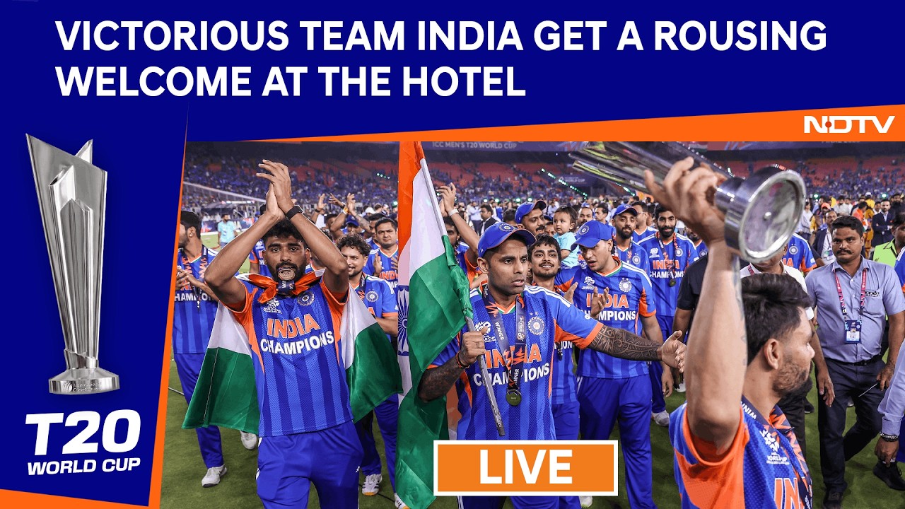 India T20 World Cup Win | Team India Gets Rousing Welcome At Hotel After World Cup Win