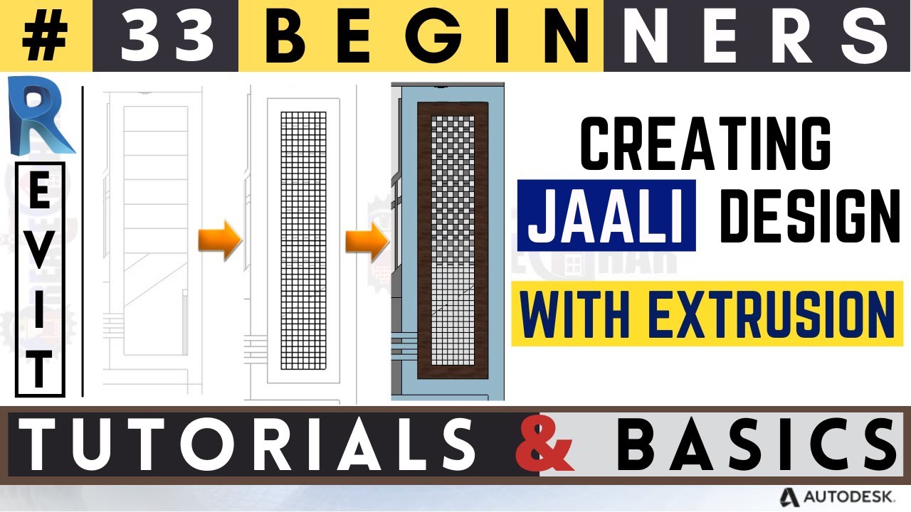 #33 Beginners / JAALI DESIGN WITH EXTRUSION / Creating Jaali Design / Revit Tutorials & Basics