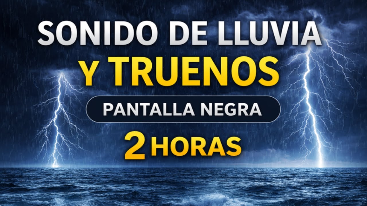 Lluvia Fuerte y Sonido de Trueno para Dormir - Pantalla Negra | Tormenta Perfecta para relaxar