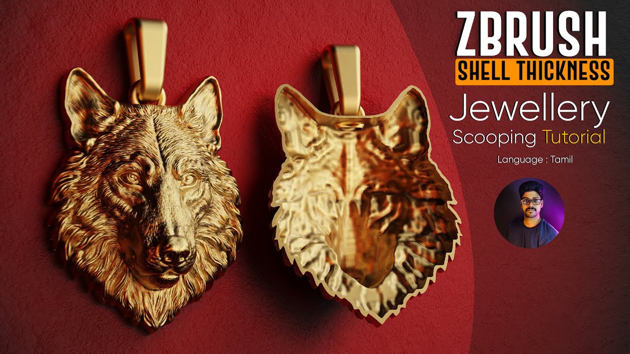 ZBrush Shell Thickness Creation, How to do scooping jewellery designs tamil tutorial