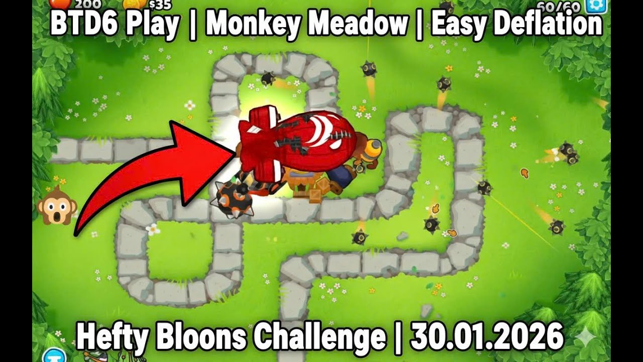 BTD6 Play | Monkey Meadow | Easy Deflation | Hefty Bloons Challenge