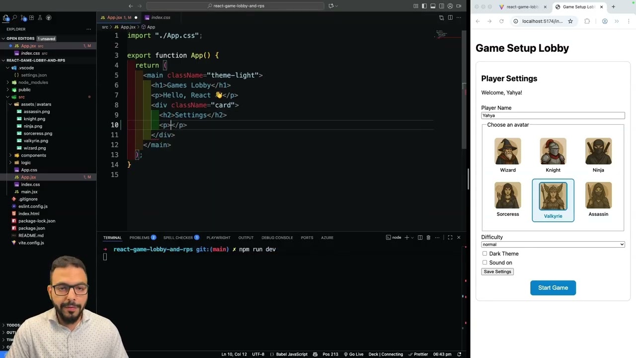 React Game Lobby & RPS (pt. 1)- Creating a Component Tree