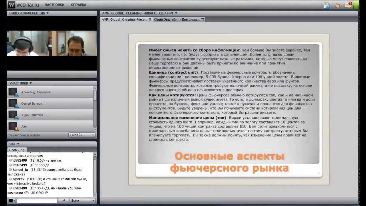 Фьючерсный рынок, торговля через AMP Global Clearing
