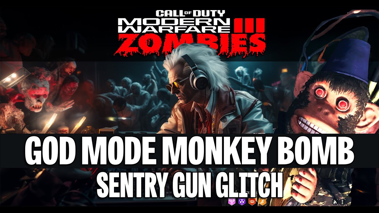 MW3 ZOMBIES GLITCHES GOD MODE with SENTRY GUN and MONKEY BOMB! MODERN WARFARE 3 GLITCHES MWZ CAMOS!