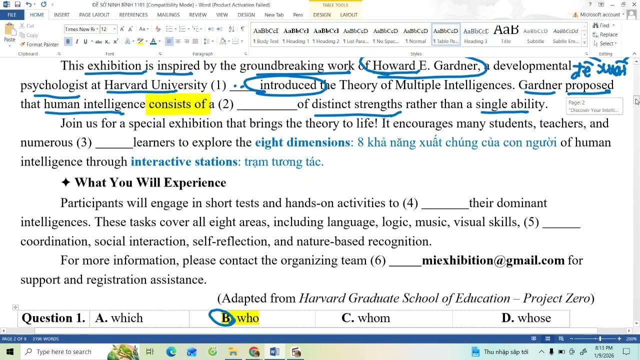 CHỮA ĐỂ SỞ NINH BÌNH - DANG ENGLISH (9/1/2026)