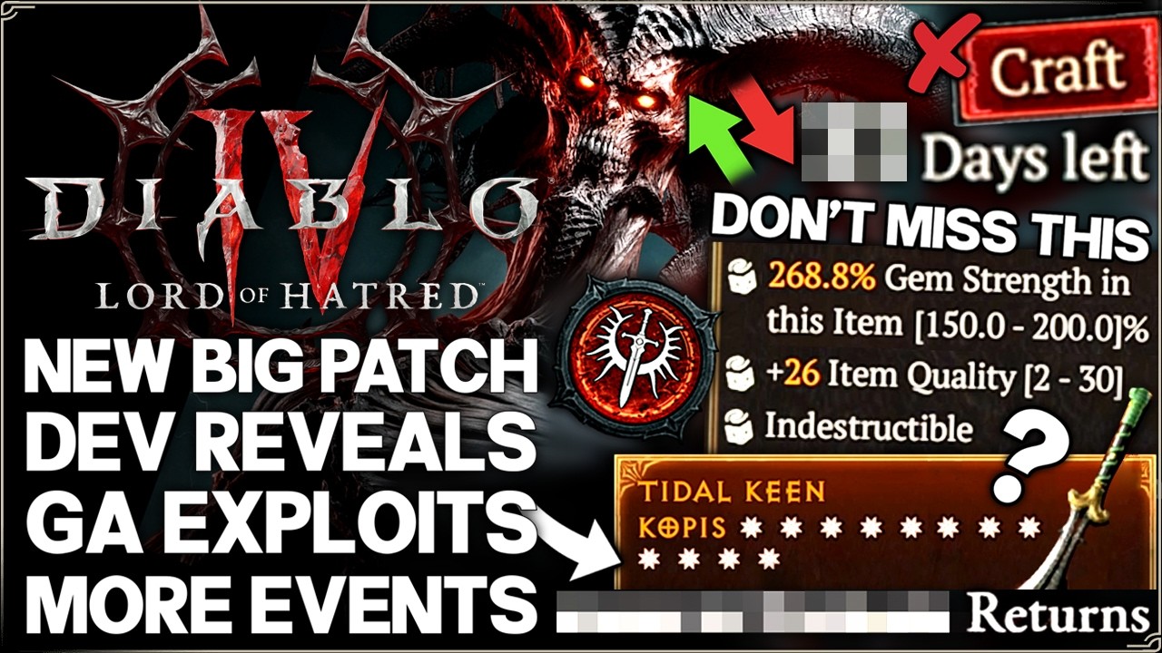 Diablo 4 &mdash; ВНИМАНИЕ: новый крупный патч, новости от разработчиков, предметы с 12 GA, сломанный кл...