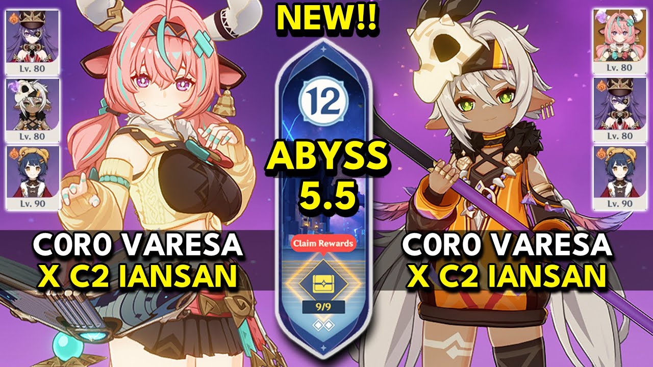 C0 Varesa x C2 Iansan Overload | Spiral Abyss 5.5 Floor 12 (9 Stars) | Genshin Impact 5.5