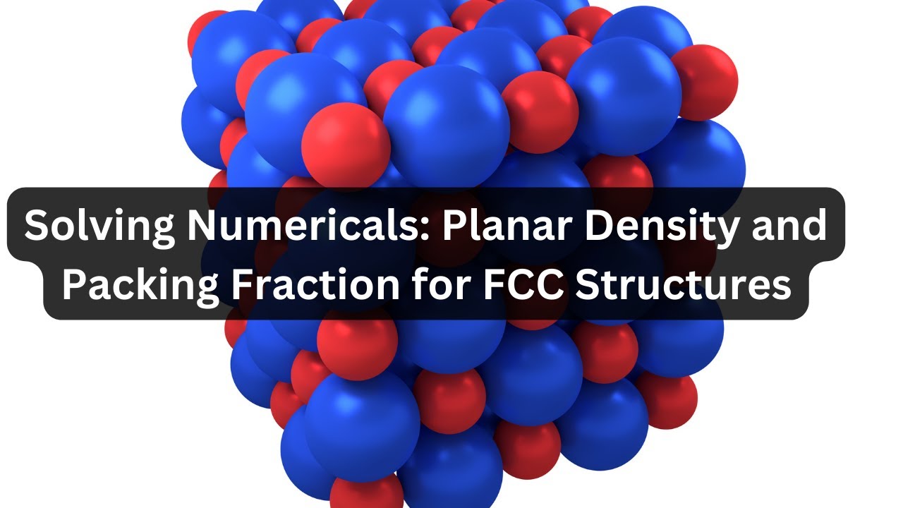Solving Numericals: Planar Density and Packing Fraction for FCC Structures