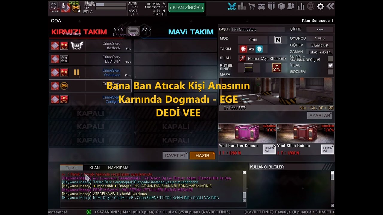 #Wolfteam Oyun G&ouml;revlisine K&uuml;f&uuml;r Eden Oyuncu BANNED :)