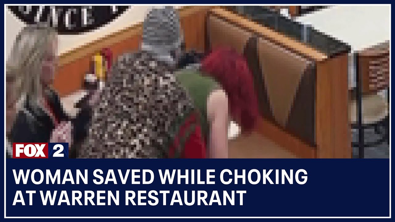 Woman saved while choking at Warren restaurant