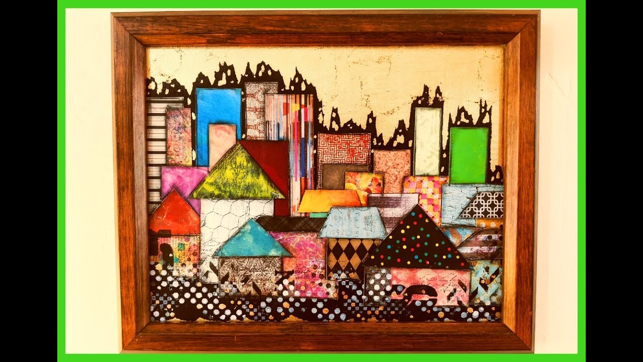 City Collage with Gold Leafing Plus 3