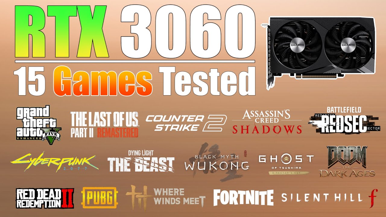 RTX 3060 in 2026 : New 15 Games Tested - RTX 3060 Gaming Test