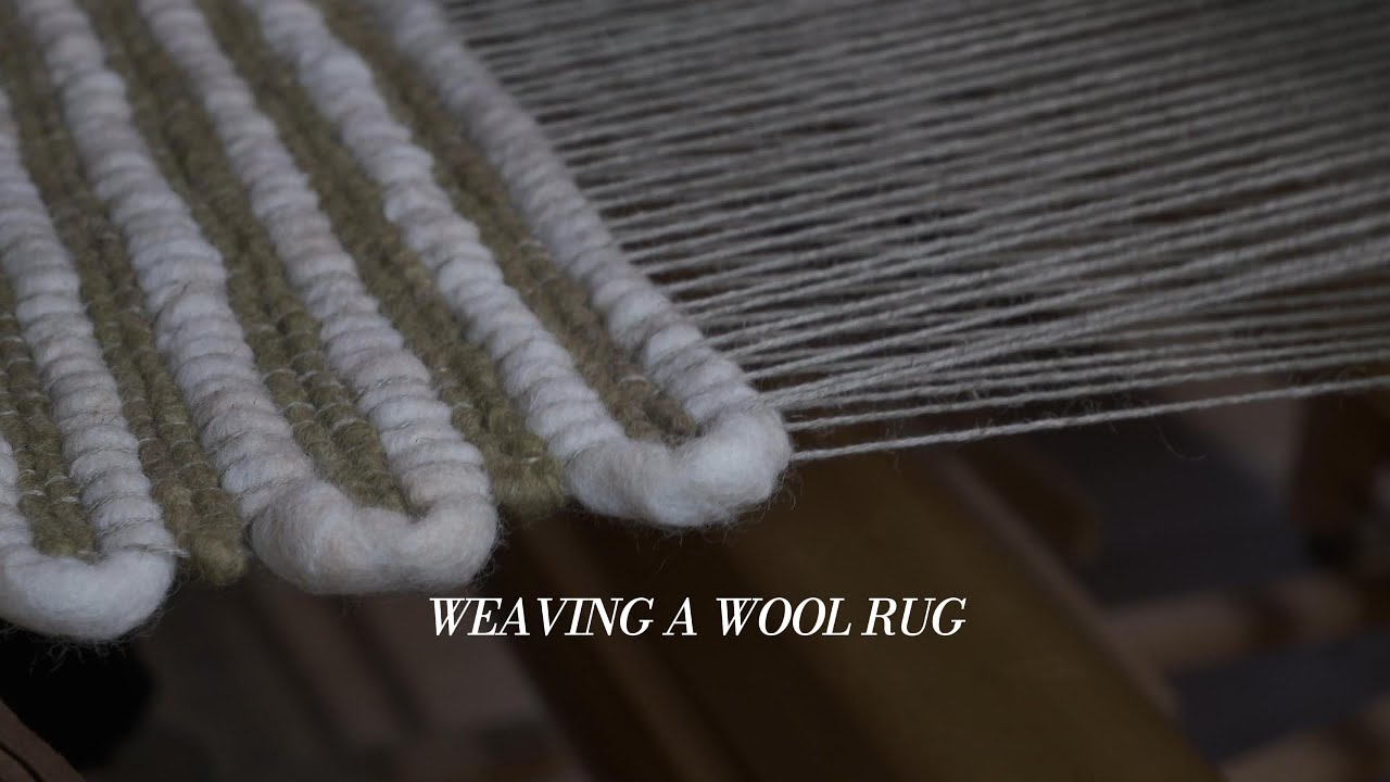 weaving a wool rug