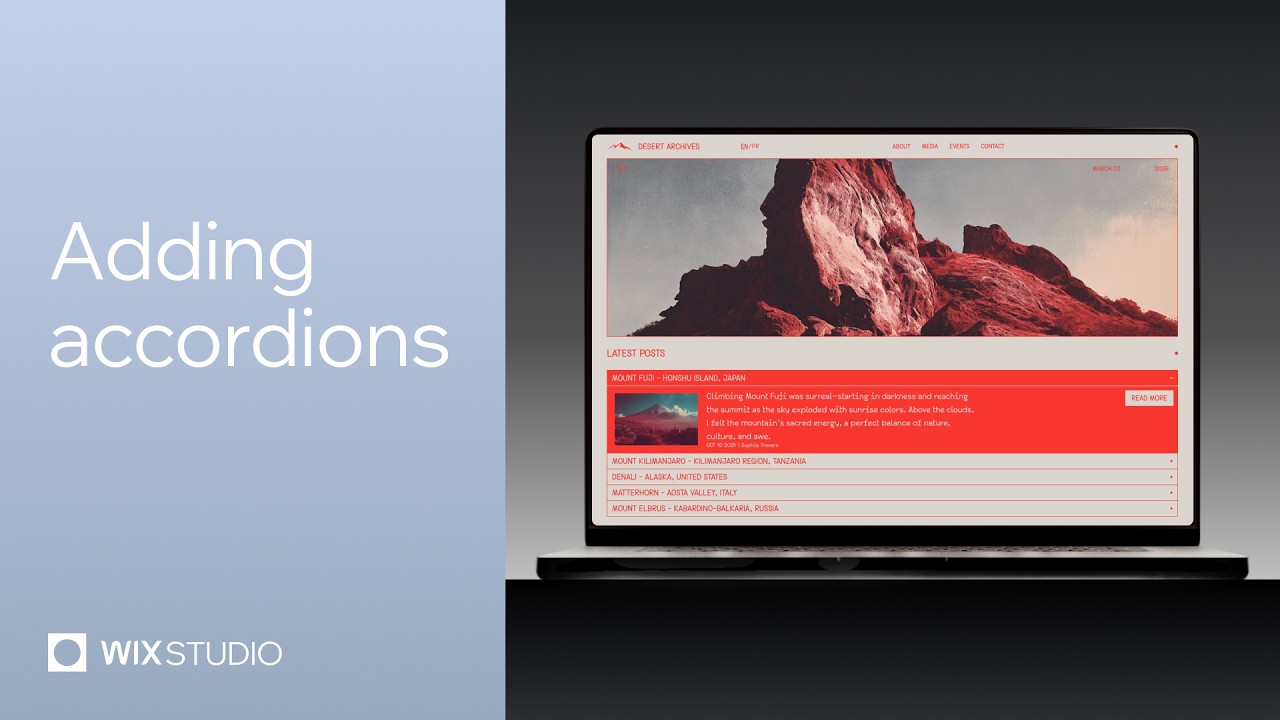 Design clean layouts with Accordions | Wix Studio