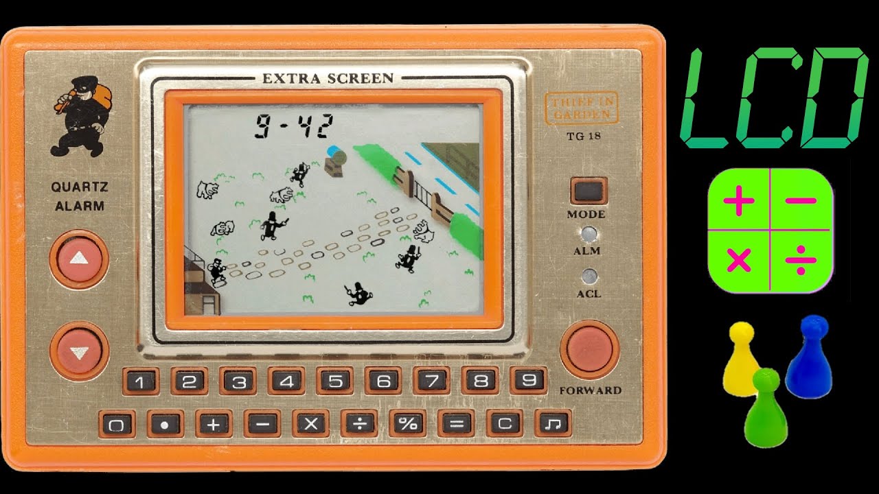 Retro LCD Game with Calculator 1982 | Thief in Garden