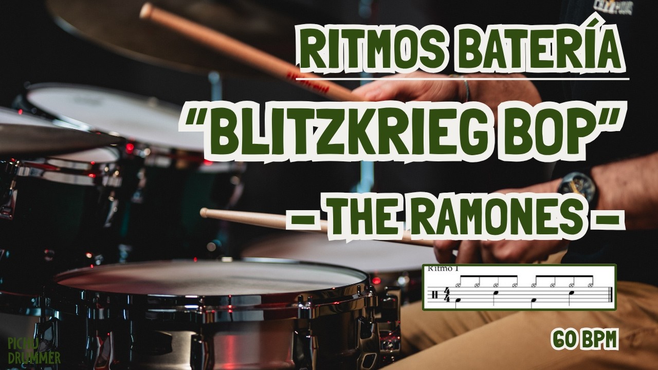 RITMOS de BLITZKRIEG BOP en BATERÍA -The Ramones (5 Ritmos Fáciles)