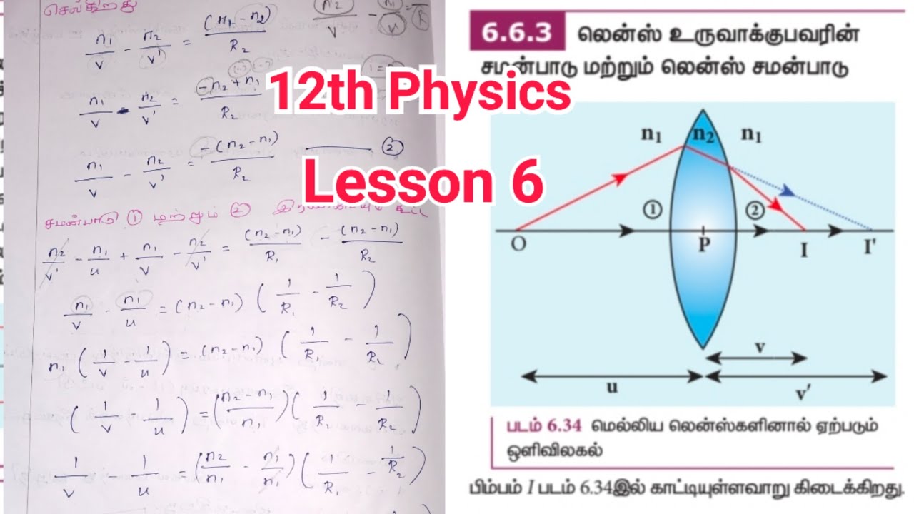 12th Physics | Lesson 6 | Q.No:7 | 6.6.3 | லென்ஸ் உருவாக்குபவரின் சமன்பாடு & முக்கியத்துவம் | Tamil