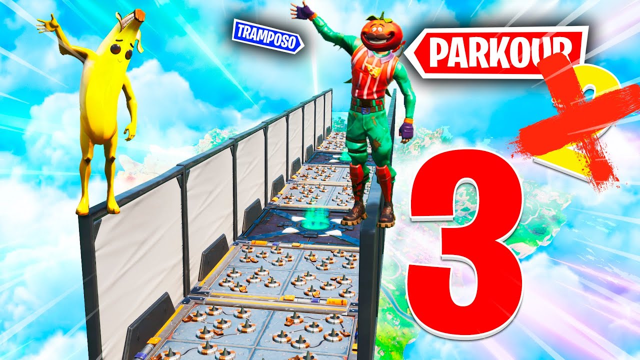 EL PARKOUR DE LOS TRAMPOSOS 3*NUEVO* Modo de Juego en Fortnite Minijuegos Battle Royale