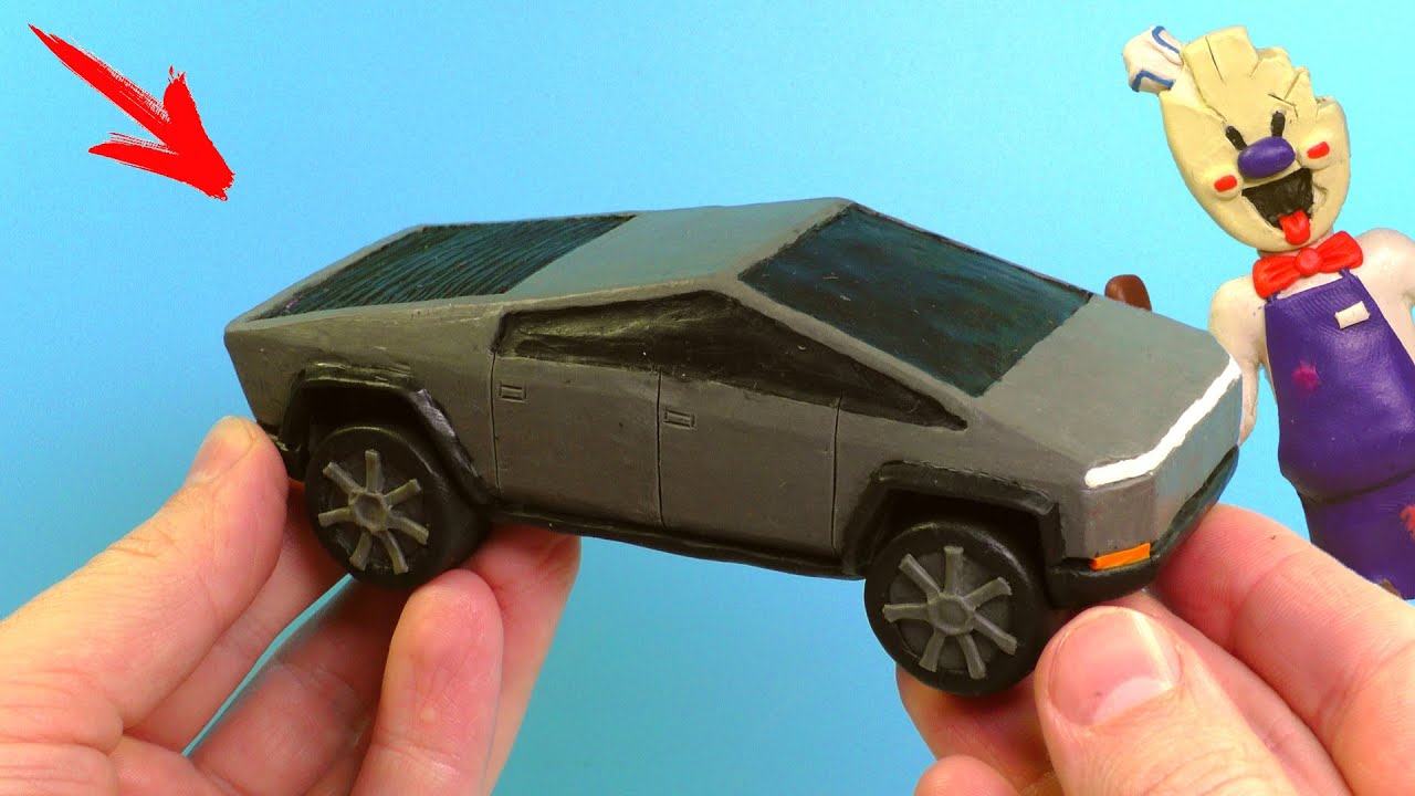 Making Tesla Cyber Truck for Rod Ice Scream 2 with Clay