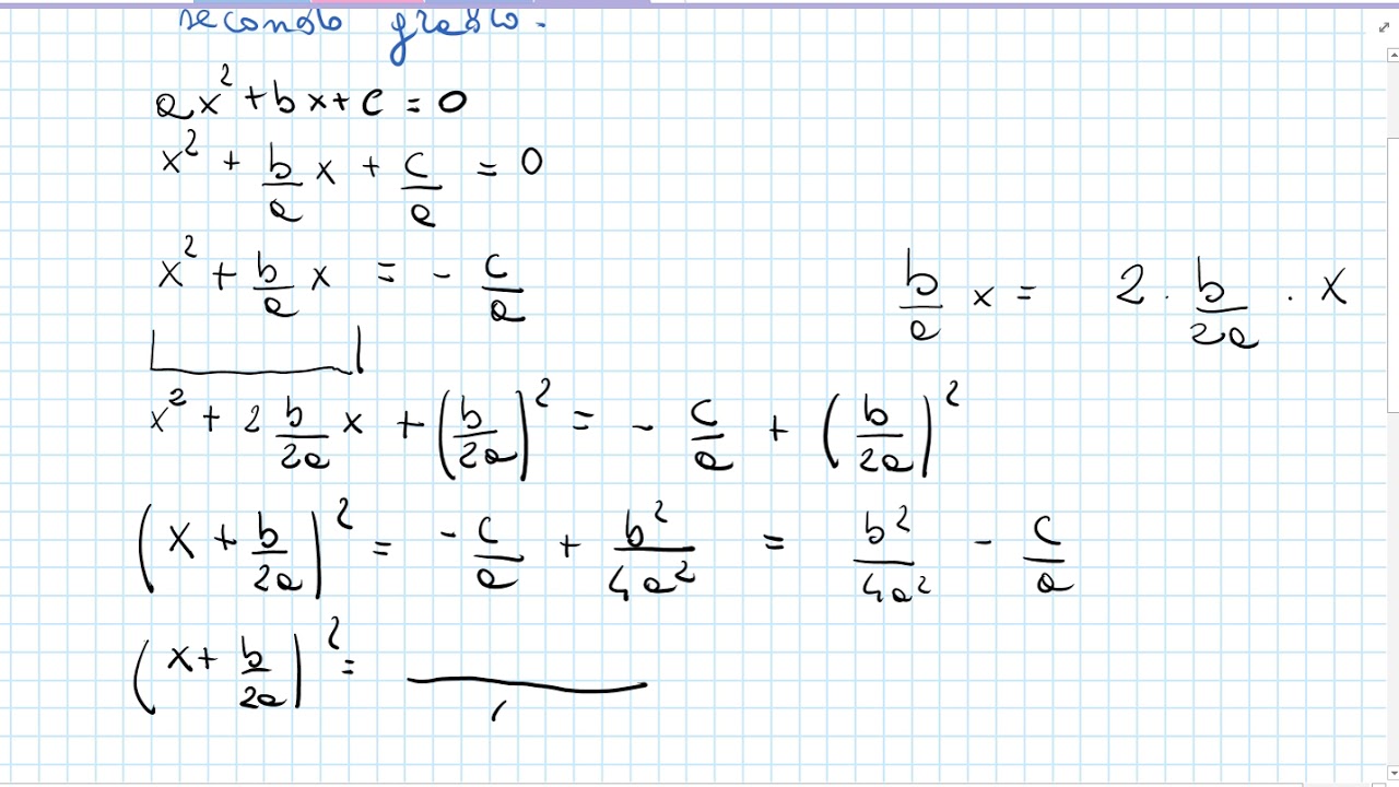 dimostrazione della formula risolutiva eq secondo grado