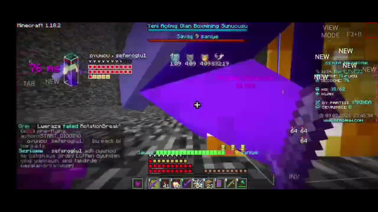 Kill Komtage SeriaNW Boxmining#serianw #boxmining #server #dostpvp #savaş #fight #minecraft #seriamc