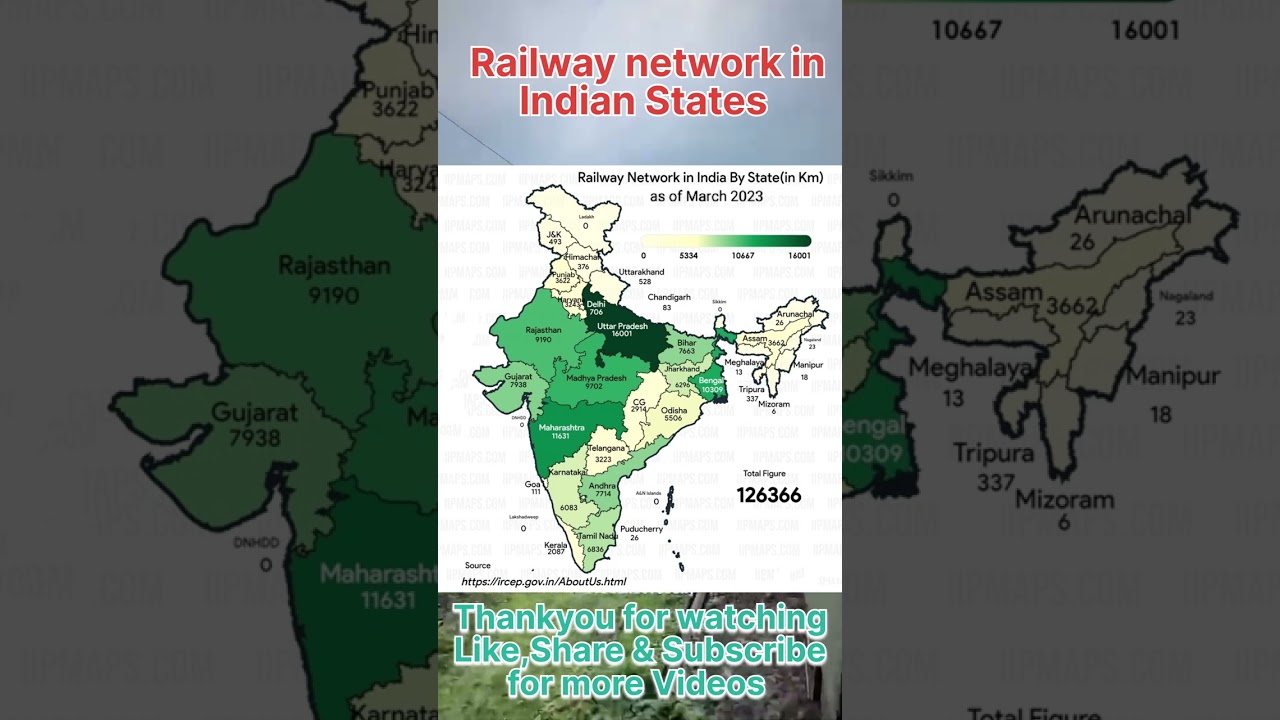 Railway Network In Indian States #railways #shorts
