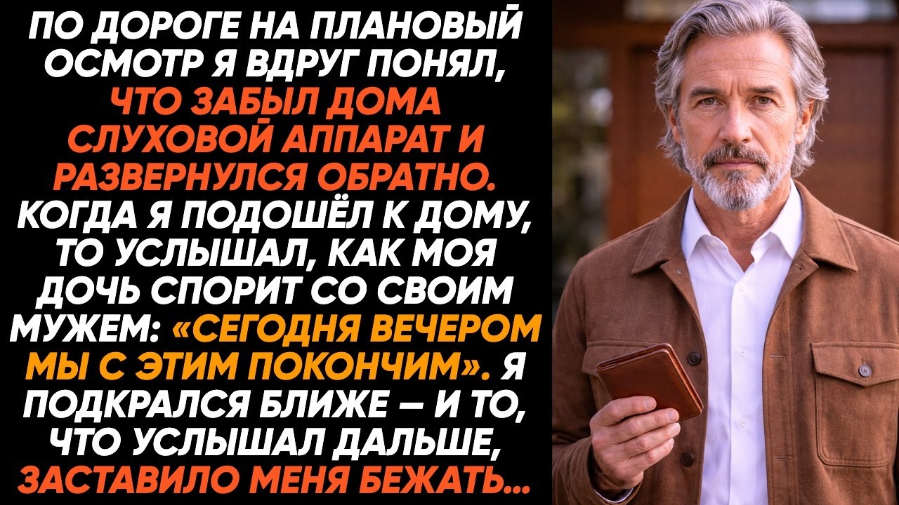 Забыв слуховой аппарат, вернулся и услышал, как дочь сказала: «Сегодня ночью мы всё это прекратим!».