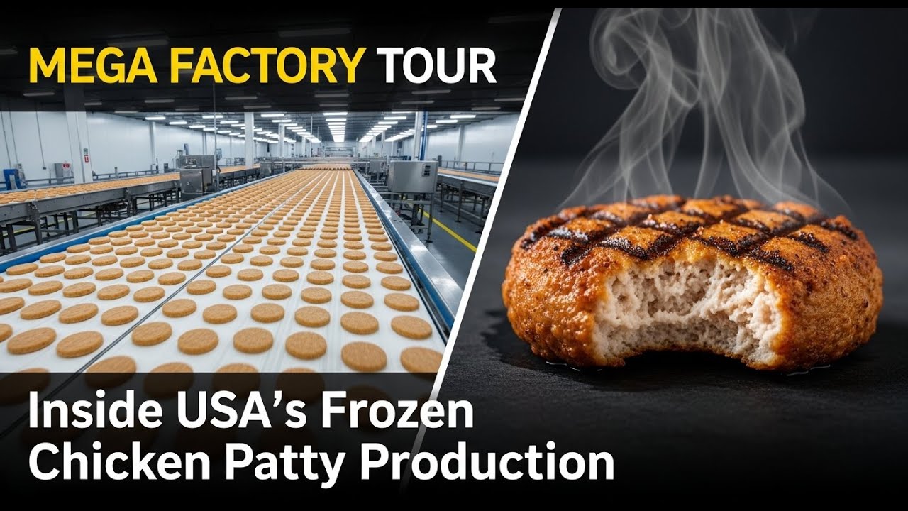 How Millions of Frozen Chicken Patties Are Made in USA Mega Factory | Mass Production