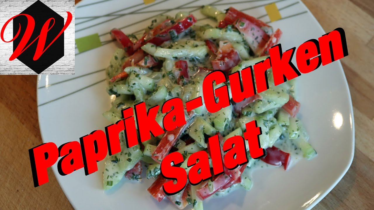 Paprika-Gurken-Salat einfach und schnell // 4k Video //