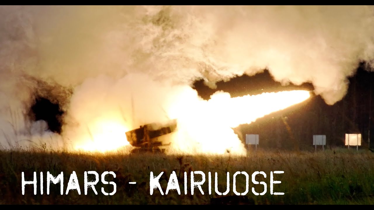Lietuvos kariai vykdė kovinio &scaron;audymo pratybas i&scaron; reaktyvinės salvinės ugnies sistemos HIMARS