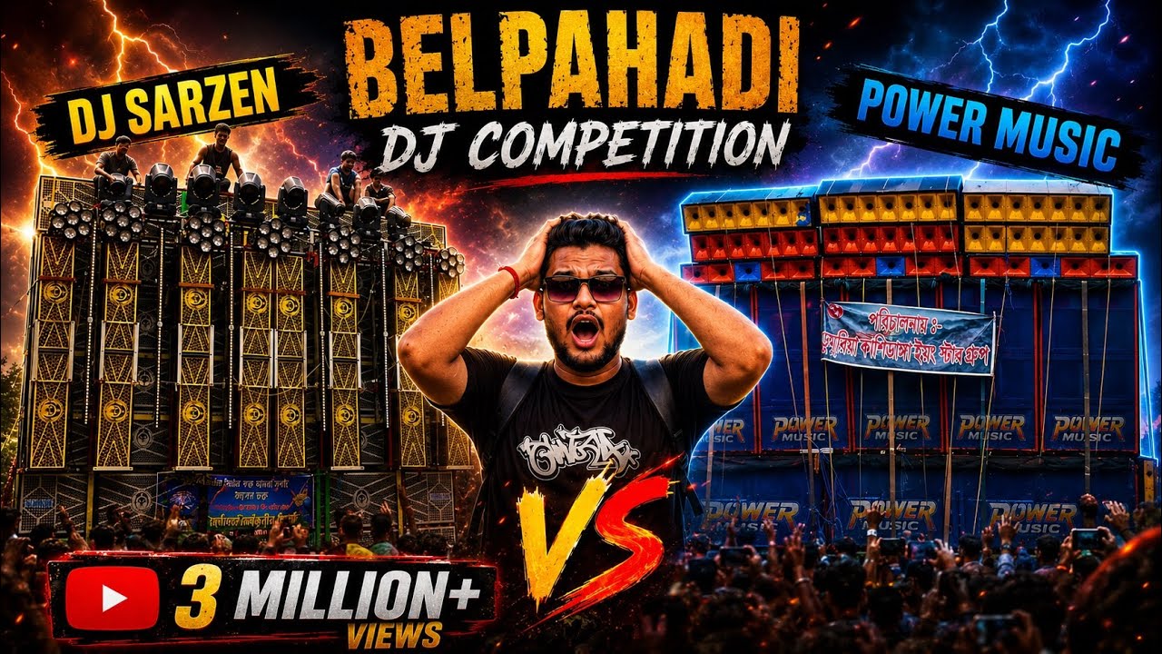 The biggest competition of dj | belpahari | DJ SARZEN V/s POWER MUSIC V/s PANKAJ DJ