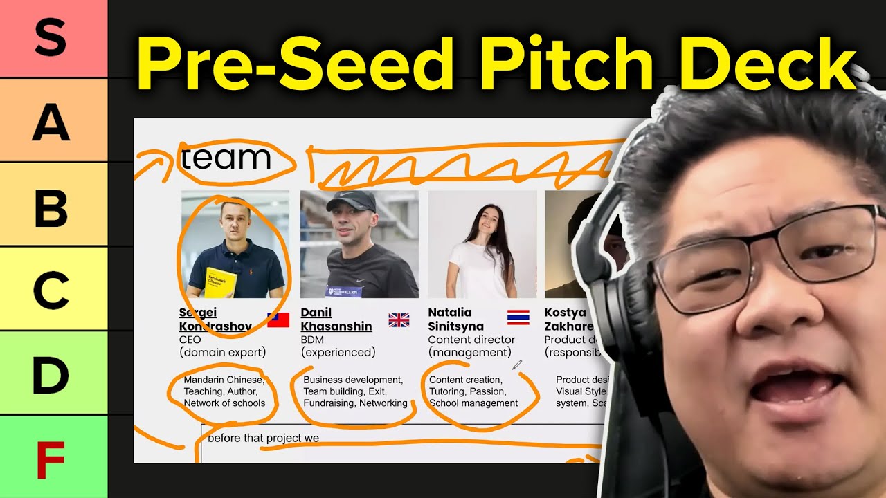 Ranking PRE-SEED Pitch Decks: This Startup has a Great TEAM Slide (Part 1)