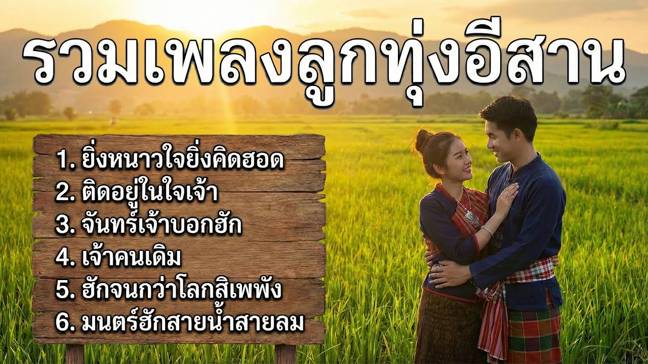 รวมเพลงลูกทุ่งอีสาน 🌾 ฮักแท้จากทุ่งนา ฟังยาวๆ ยามเหงา