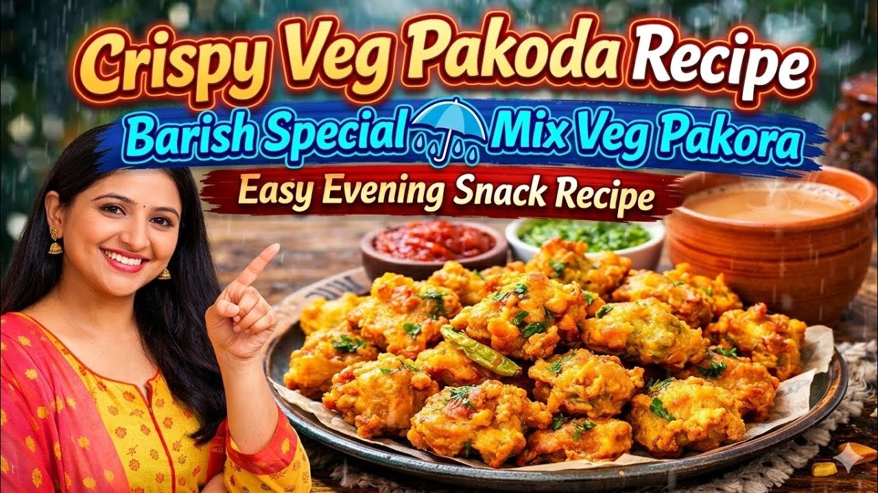 Crispy Veg Pakoda Recipe | Barish Special Mix Veg Pakora | Easy Evening Snack Recipe