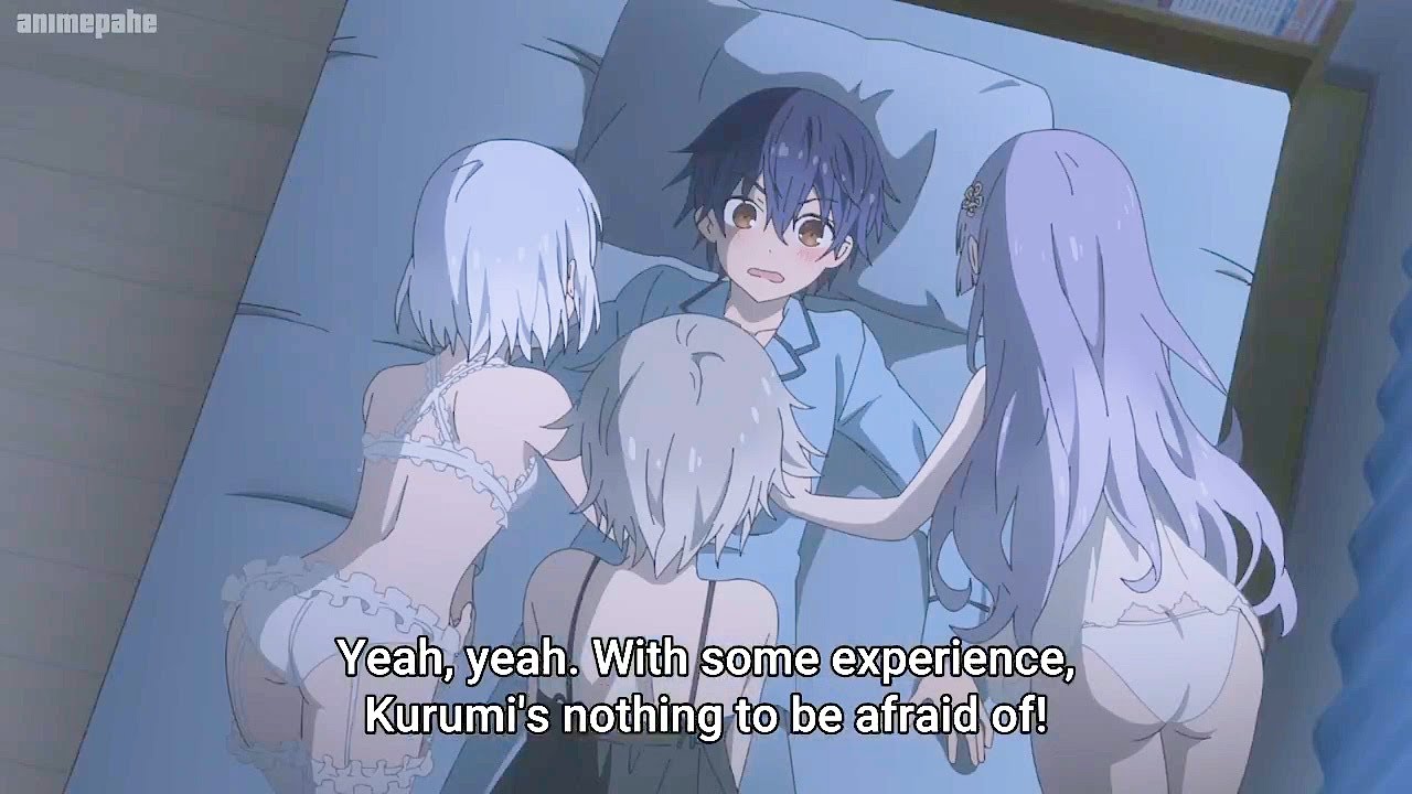 The 3 girls attacked Itsuka on the bed together Episode 10 [ Date A Live IV ]