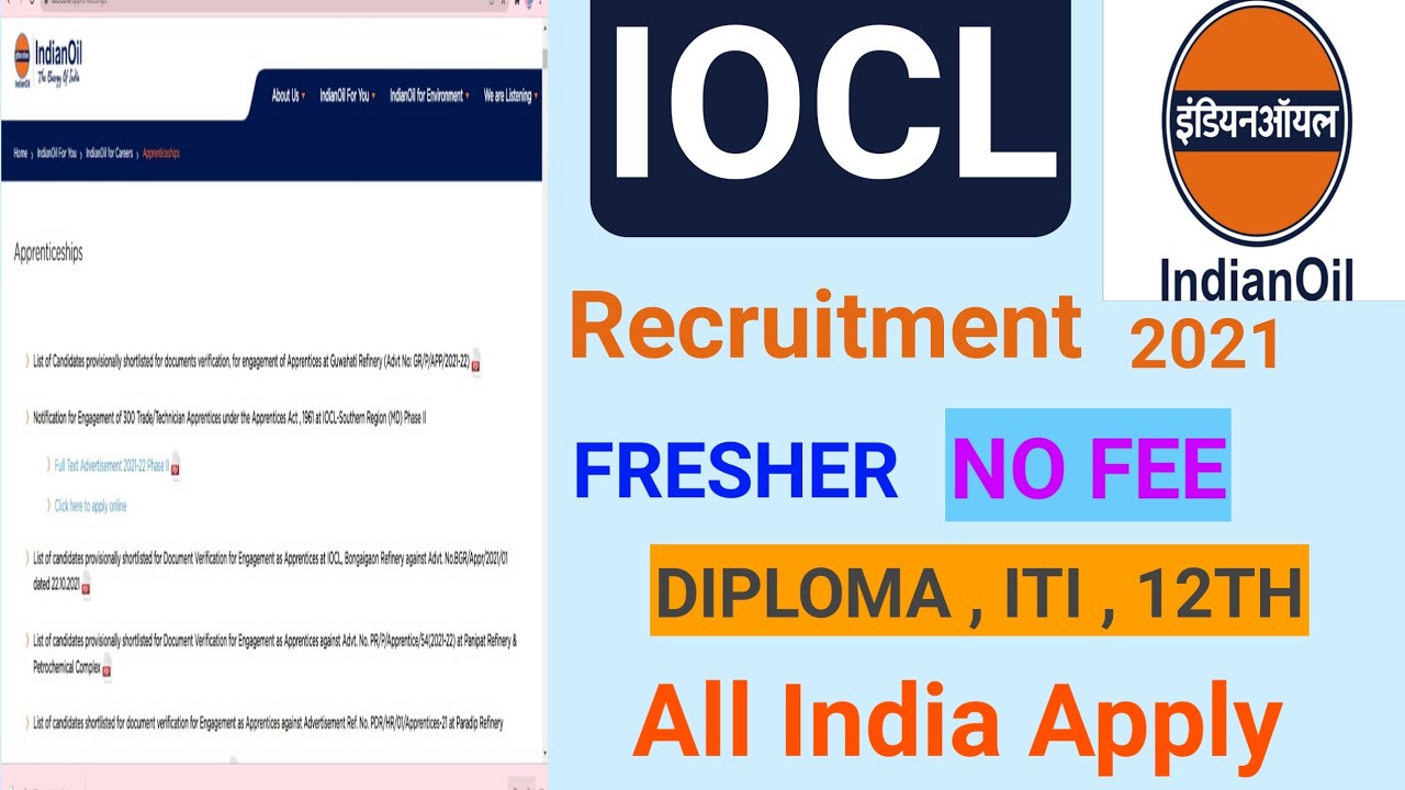 IOCL Southern Region Apprentice 2021