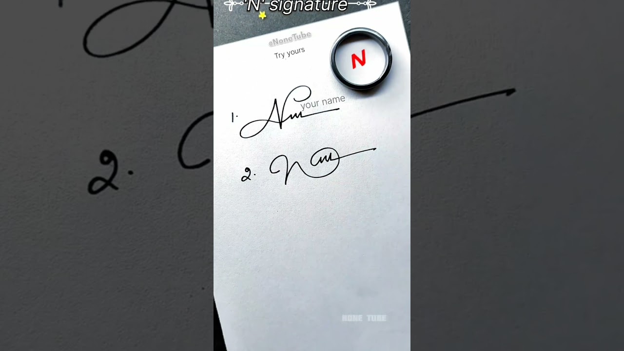 N signature style | Signature ideas for letter N #viral #comedy #shortsviral