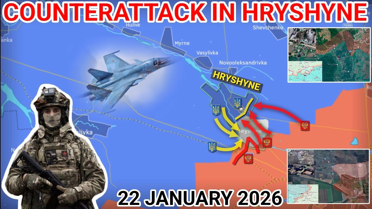 Hryshyne Sees Counterblows | Train Track Captured Near Hulyaipole [22 January 2026]