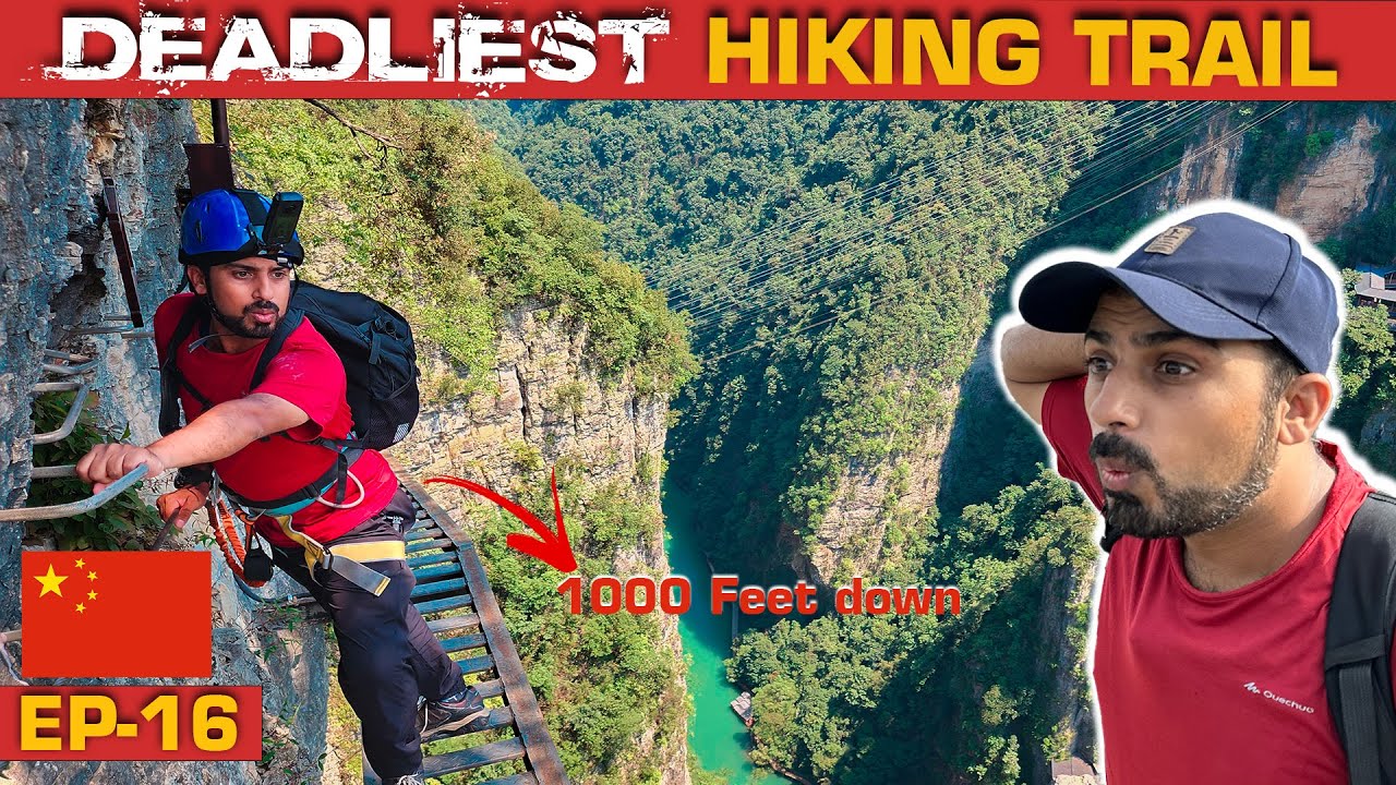 MOST DANGEROUS and SCARY HIKING TRAIL IN CHINA 🇨🇳 | Highest Glass Bridge | Zhangjiajie [EP-16]