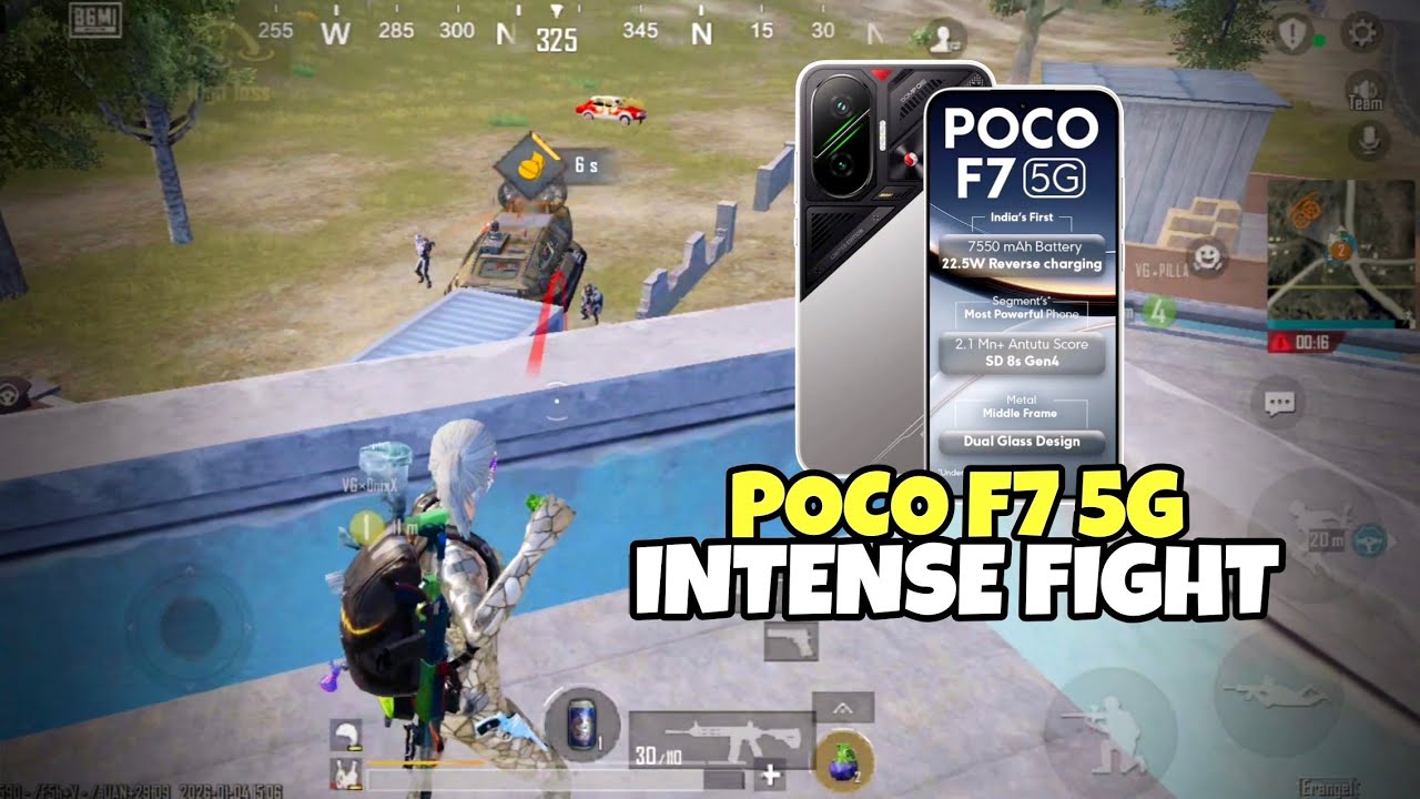 POCO F7 5G BGMI 🔥 Insane Intense Fight | 4 Finger Gyro Gameplay