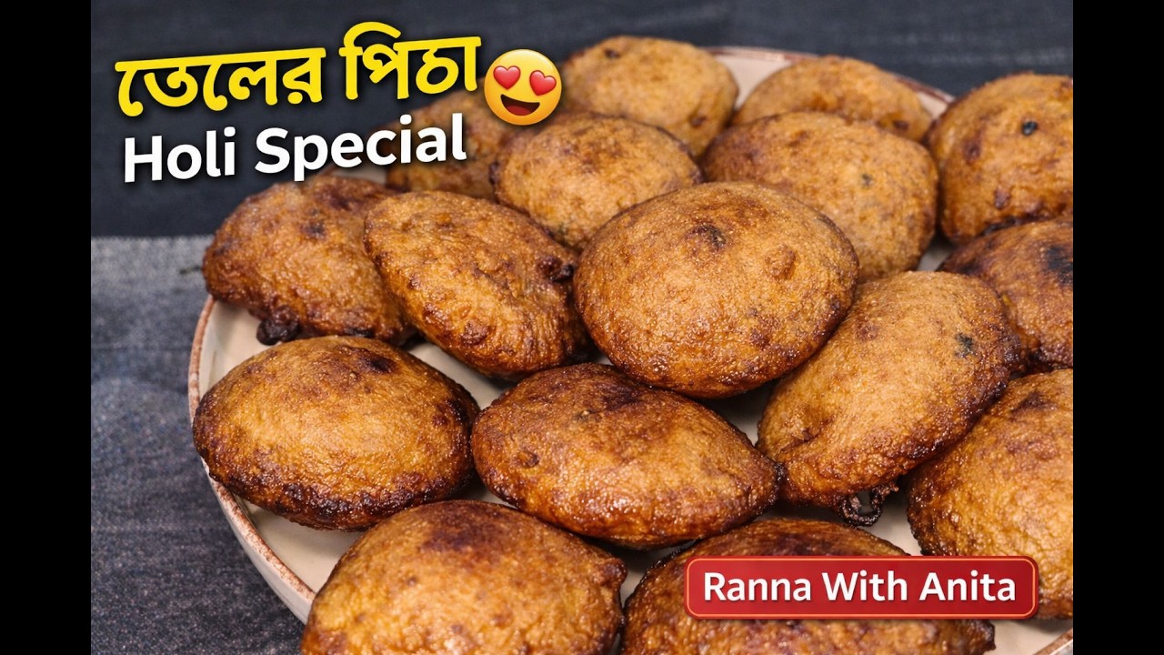 হোলি স্পেশাল তেলের পিঠা 🌸 | Bengali Teler Pitha Recipe | Malpua Style Sweet | Ranna With Anita