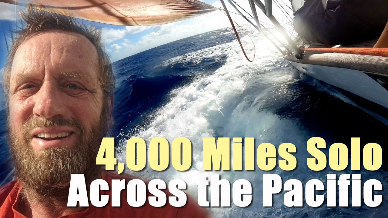 Sailing alone across the Pacific Ocean. Through Panama Canal over the Pacific to French Polynesia